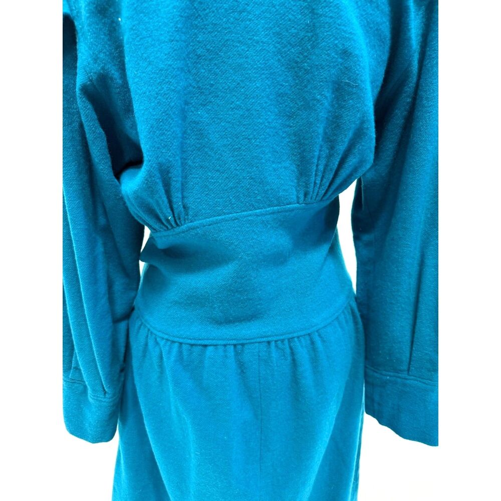 Luisa Spagnoli	vintage teal wool knee length dress - Picture 9 of 9